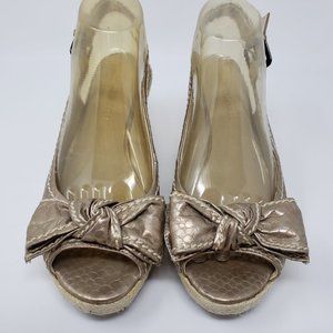 Franco Sarto Brown Wedge Sandals